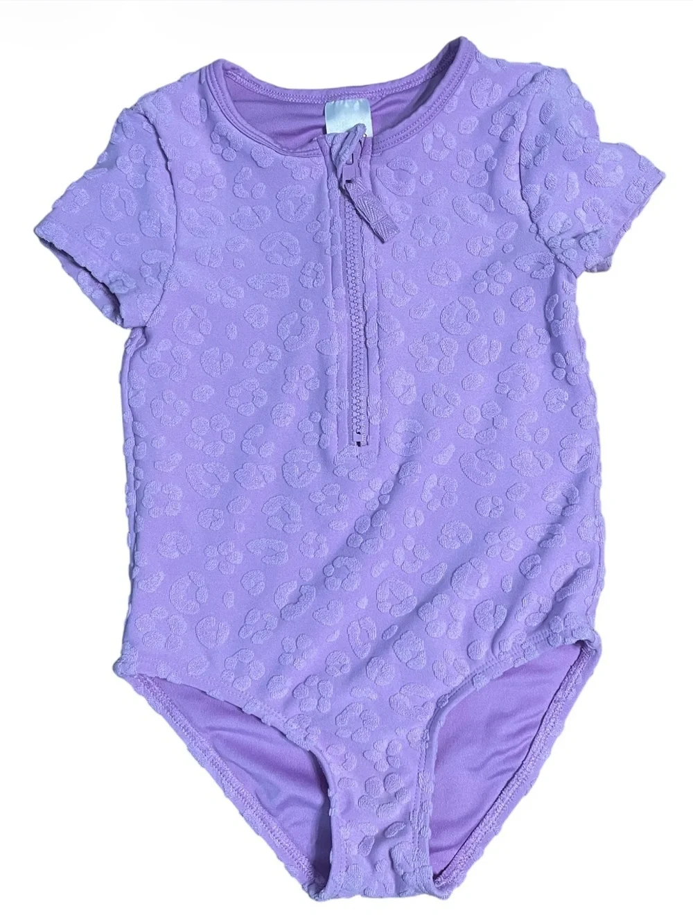 Cat & Jack Lilac Short-Sleeve One-Piece Swimsuit